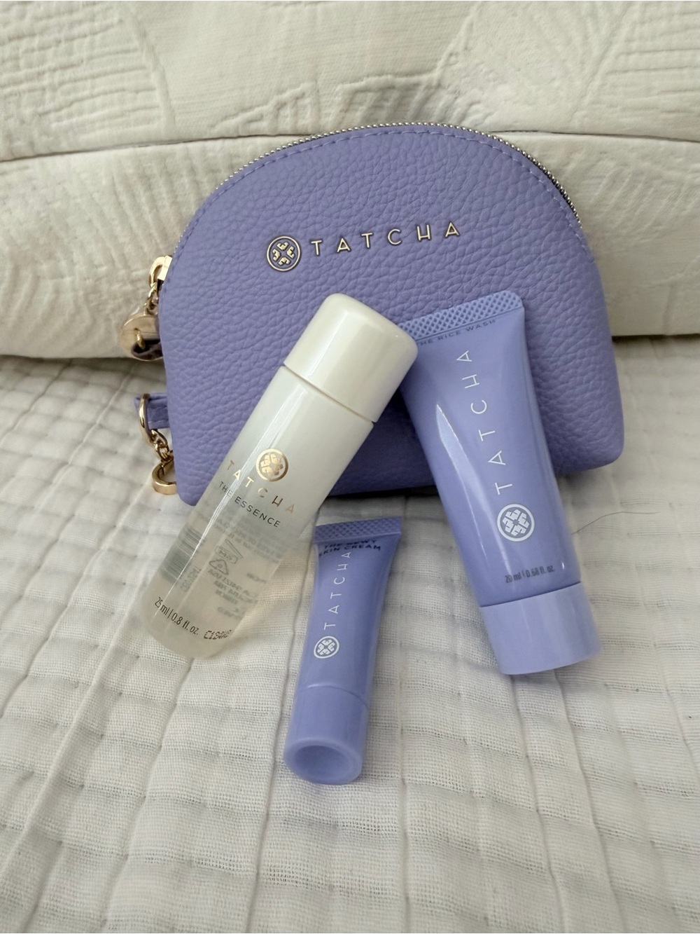 🆕 Tatcha Travel Size Skincare & Keychain Pouch